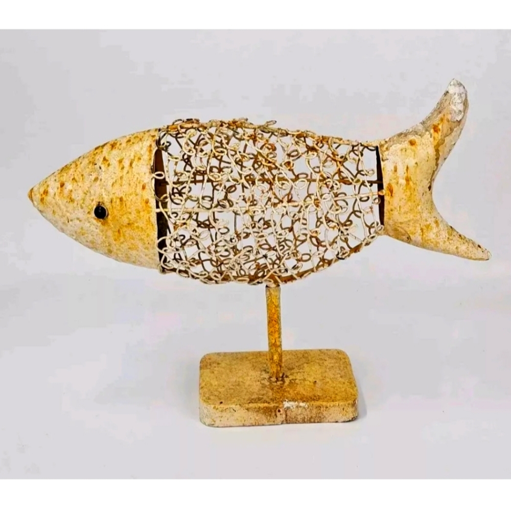 Mid Century Brutalist Welded & Brazed Abstract Metal Sculptural Fish